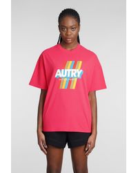 Autry - T-shirt In Fuxia Cotton - Lyst