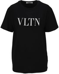 Valentino Vltn Sequines Printed T-shirt - Women - Black
