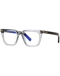 Tom Ford - Eyeglasses Square Full Rim, Shiny Light Frame And Clear--Light Block Lens Ft5963-B045 Sunglasses - Lyst