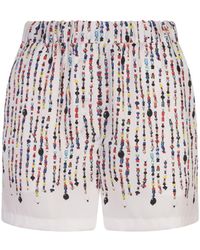 MSGM - Shorts With Multicolour Bead Print - Lyst