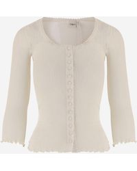 Chloé - Fitted Cotton-Silk Jersey Top Tops - Lyst