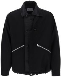 Sacai - Melton Wool Blouson Jacket - Lyst
