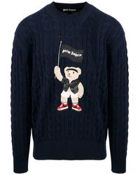 Palm Angels - Pirate Bear Cable Knit Sweater - Lyst