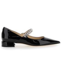 Jimmy Choo - Ballet Flats With Crystals On Strap - Lyst
