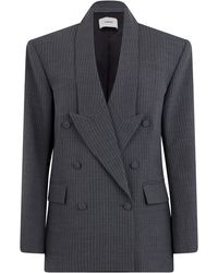 Coperni - Blazer Double-Breasted Pinstriped Polyamide Blazers - Lyst