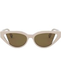Fendi - Sunglasses Cat Eye Full Rim, Shiny Frame And Lens Fe40009I57J - Lyst