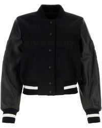 Givenchy - Cropped Wool Bomber Jacket - Women's - Cotton/leather/polyamide/viscosewool - Lyst