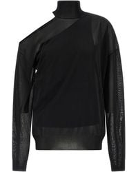 Fendi - Fendi Semi-Transparent Silk Organza Sweater - Lyst