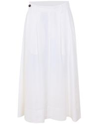 Brunello Cucinelli - Monile Logo Midi Wide Skirt - Lyst