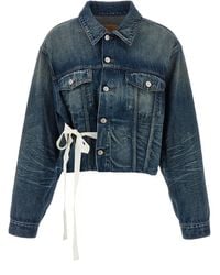MM6 by Maison Margiela - Tape Denim Jacket Cotton Down Jacket, Parka, Casual - Lyst