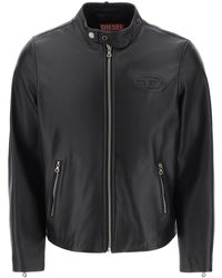 DIESEL - L-metalo Leather Biker Jacket - Lyst