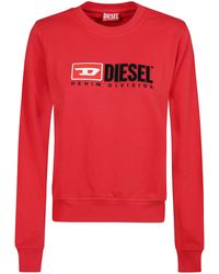 DIESEL - Chest Logo Rib Trim Sweatshirt - Lyst