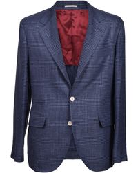 Brunello Cucinelli - Wool Blend Plaid Blazer Clothing - Lyst