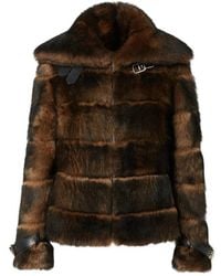 Fendi - Lamb Fur Jacket With Buckle Detail Faux & Shearling - Lyst