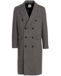 PT01 - Herringbone Tweed Long Coat - Lyst