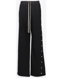 Rick Owens DRKSHDW - Pusher Pants Black baggy Sweatpant With Side Snaps - Pusher Pant - Lyst