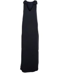 Le Plain - Long Dark Dress With V-Neck And Side Slits - Lyst