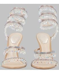Rene Caovilla - Heeled Sandal Chandelier Satin - Lyst