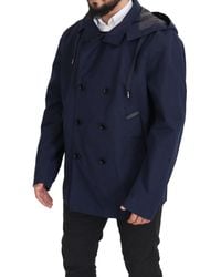 Dolce & Gabbana - Hooded Double Breasted Coat Jacket - Lyst
