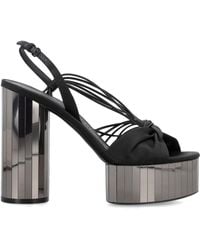 Ferragamo - Platform Sandal With Mirrored Heel - Lyst