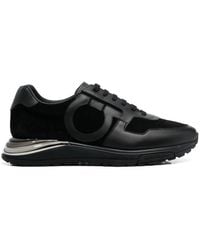 Ferragamo - Ferragamo Gancini-Patch Lace-Up Sneakers - Lyst