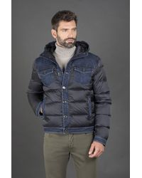 Moorer - Quilted Jacket With Denim Accents Clothing - Lyst