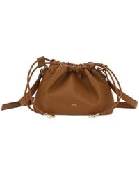 A.P.C. - 'Ninon Mini' Crossbody Bag With Embossed Logo On The Front And Adjustable Shoulder Strap - Lyst
