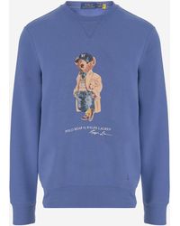 Polo Ralph Lauren - Sweatshirt Cotton-Blend Polo Bear Print Knitwear - Lyst