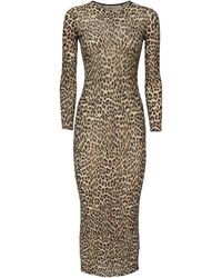 Blumarine - Leopard Print Midi Dress - Lyst