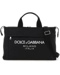 Dolce & Gabbana - Nylon Duffle Bag With Logo - Lyst