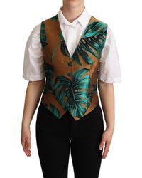 Dolce & Gabbana - Elegant Leaf Print Waistcoat - Lyst