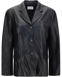 Magda Butrym - Leather Blazer Jacket Sheep Blazers & Vests - Lyst