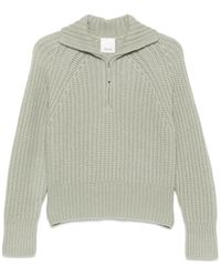 Allude - Ribbed-Knit Zip-Up Sweater - Lyst