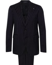 Tagliatore - Dark Pinstriped Single-Breasted Wool Suit - Lyst