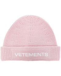 Vetements - Pink Beanie With Logo - Lyst