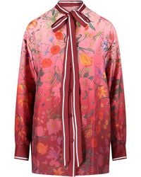 Gucci - Silk Shirt With Flora Print - Lyst