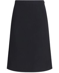 Fendi - Black Wool Oves Aries Midi Skirt - Lyst
