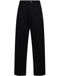 MM6 by Maison Margiela - Unbrushed Cotton Trousers With Logo - Lyst