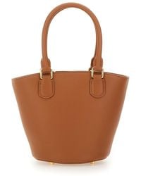 Self-Portrait - Leather Tote Bag With Charm Outer Cow Handbags - Lyst