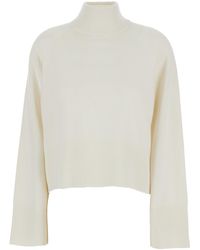 Brunello Cucinelli - Sweater With High Neck And Monil Detail On The Rear - Lyst