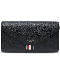 Thom Browne - Black Grained Leather Wallet - Lyst