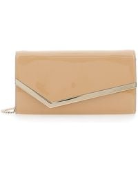Jimmy Choo - Clutch Emmie With Chain Strap And Patent Leather Envelope Design For Clutches Pochettes - Lyst