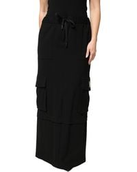 Dolce & Gabbana - Cotton Drawstring Long Maxi Cargo Skirt Elastane - Lyst