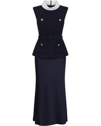Self-Portrait - Boucle Sleeveless Midi Dress - Lyst
