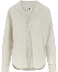 MM6 by Maison Margiela - Trompe Loeil Collar Shirt Cotton Shirt, Blouse - Lyst