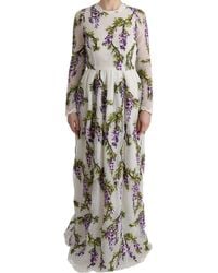 Dolce & Gabbana - Floral Embroidered Maxi Dress - Lyst