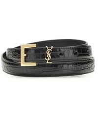 Saint Laurent - Calf Leather Bos Taurus Regular Belt - Lyst