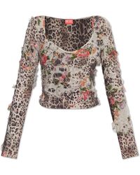 DIESEL - Top With Floral Motif T-Flobis - Lyst