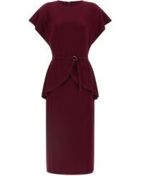 Norma Kamali - Peplum Dress Dresses Bordeaux - Lyst