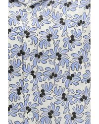 Prada - Shirt With Floral Print Ivory-Light Ivory/Light Cotton - Lyst